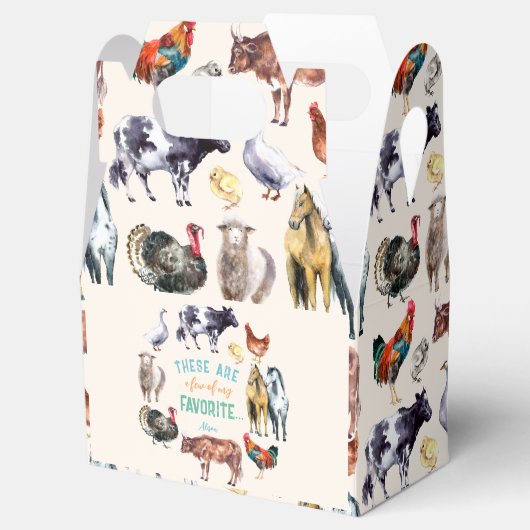 農場動物私の水彩画のアイボリー フェイバーボックス (オープン)