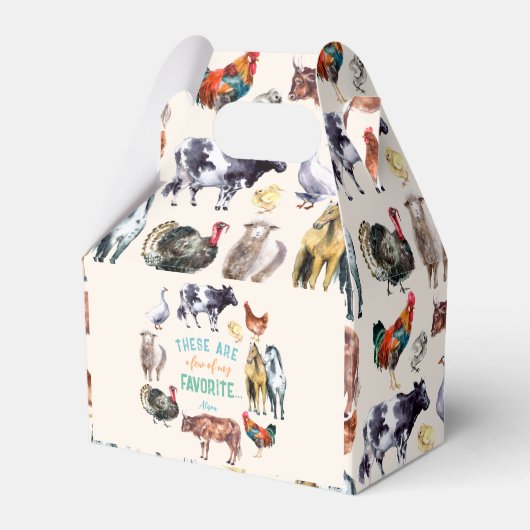 農場動物私の水彩画のアイボリー フェイバーボックス (正面サイド)