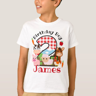 農場動物第2誕生日2日 納屋周囲の庭誕生日 Tシャツ