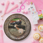 農場動物納屋周囲の庭おもしろいパーソナライズされたパーティー ペーパープレート (パーティー)