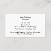 農場及び食べ物を与え店舗の名刺 名刺 (裏面)