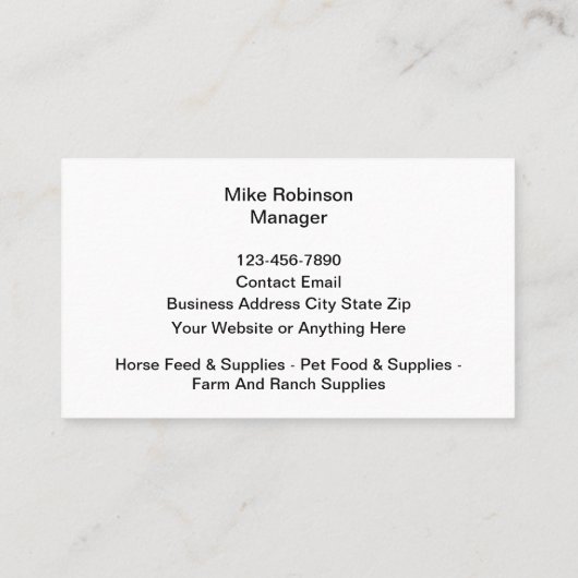 農場及び食べ物を与え店舗の名刺 名刺 (裏面)