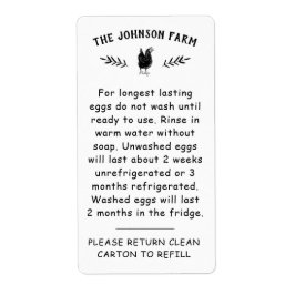 農場名 卵取扱い 返品 カートンラベル ラベル