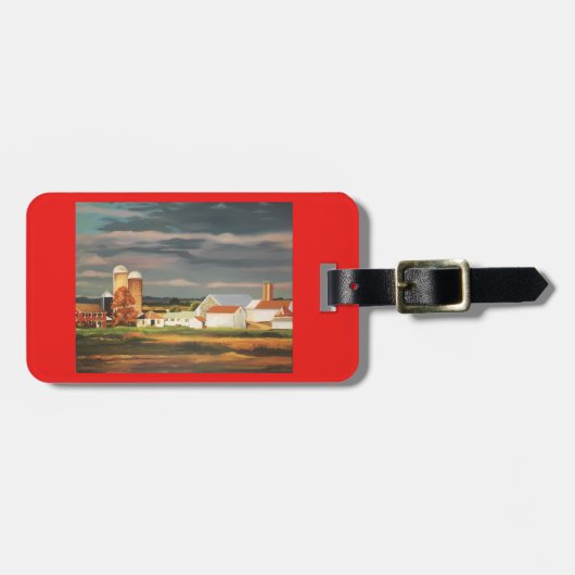 農場場面の荷物のラベル ラゲッジタグ (正面横)