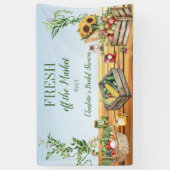 農場市場スタイルのブライズシャワー　フレッシュオフザマーケット 横断幕 (縦)