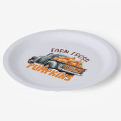 農場新鮮なカボチャ – ト素朴ラック ペーパープレート (アングル)