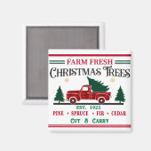 農場新鮮なクリスマスの木の切運断と- Truck M マグネット (正面/裏面)