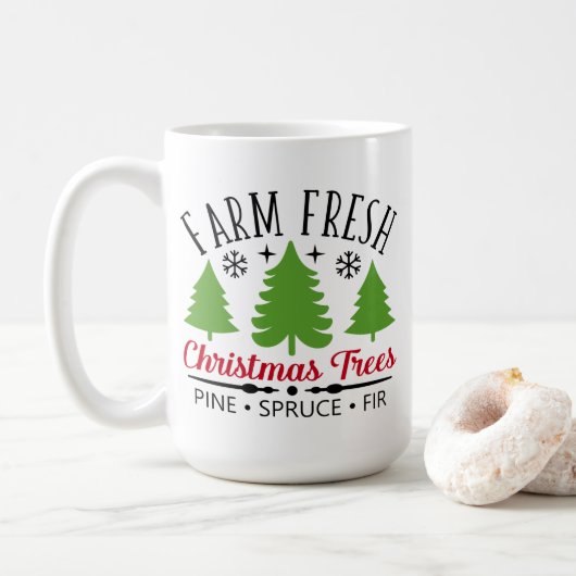 農場新鮮なクリスマスツリーコーヒーマグ コーヒーマグカップ (ドーナツ)