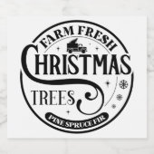 農場新鮮なクリスマスツリーパインスススプルースモミ スパークリングワインラベル (シングルラベル)