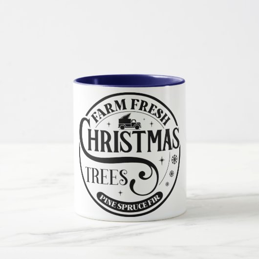 農場新鮮なクリスマスツリーパインスススプルースモミ マグカップ (中央)