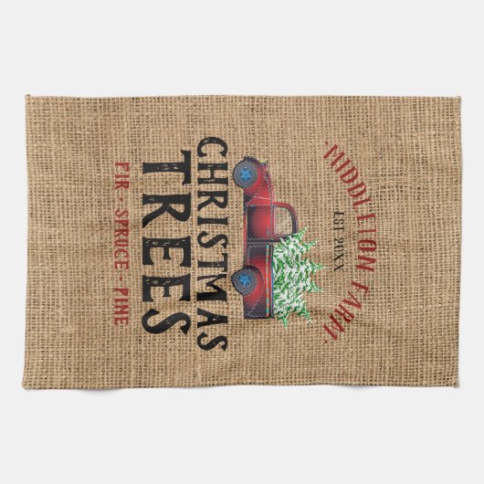 農場新鮮な🎄クリスマスツリー キッチンタオル (横)