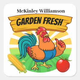 農場新鮮なステッカー スクエアシール