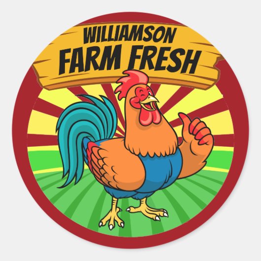 農場新鮮なステッカー スクエアシール (正面)