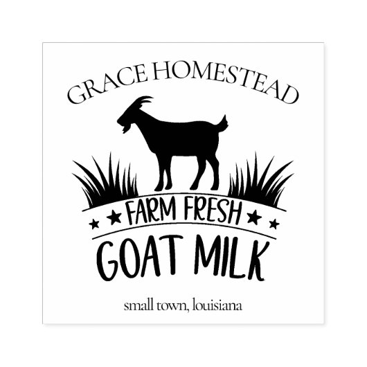 農場新鮮なヤギのミルク農家市場の追加の名前 ラバースタンプ (インプリント)