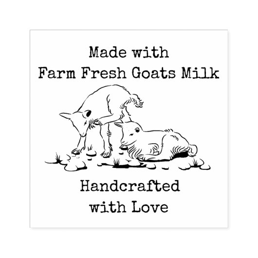 農場新鮮なヤギのミルク – ラブゴムで手作り ラバースタンプ (インプリント)
