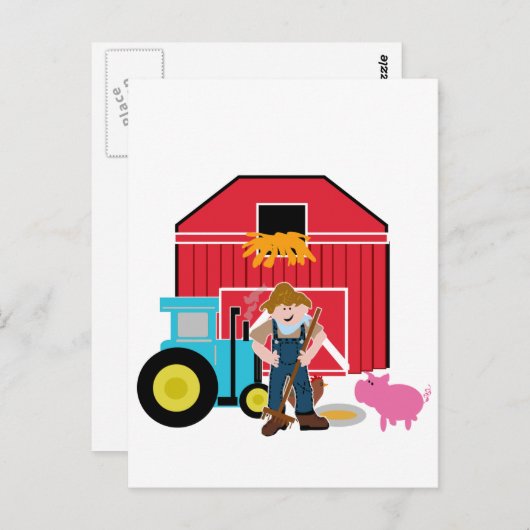 農場構内のTシャツおよびギフト ポストカード (正面/裏面)