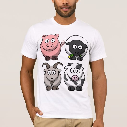 農場構内/納屋周囲の庭動物のティー Tシャツ (正面)