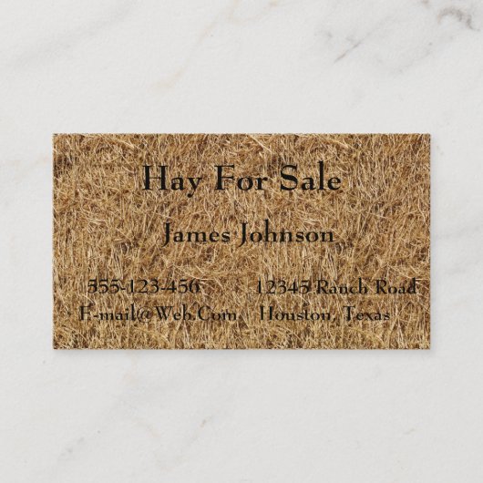 農場牧場干し草ベールプリントの名刺 名刺 (正面)