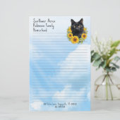 農場猫ひまわり並木 便箋 (スタンド正面)