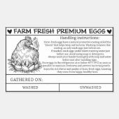 農場生卵の取り扱い及びカー気にドの指示 長方形シール (正面)
