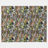 農場生活の写真コラージュ,  フリースブランケット (正面(横))