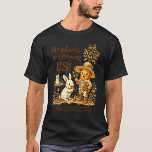 農場生活 園芸 自給自足 植物はファ Tシャツ (正面)