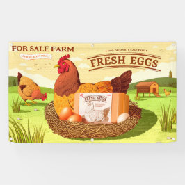 農場産生卵の鶏の農場のために 横断幕
