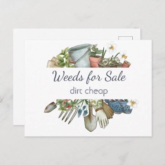 農場用雑草ダート安いおもしろいガーデニング ポストカード (正面/裏面)