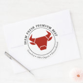 農場直送の高級牛肉ビジネス商品ラベル ラウンドシール (封筒)