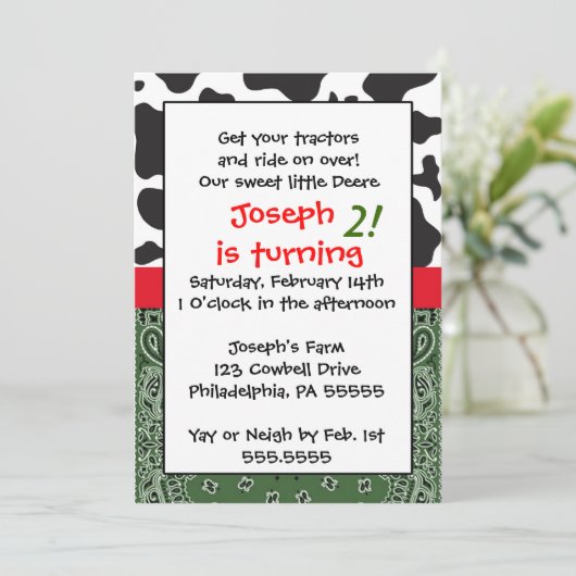 農場育ちの刺激を受けたな誕生日の招待状 招待状 (スタンド正面)