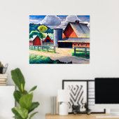 農場野村健次郎1934年素朴美術 ポスター (ホームオフィス)