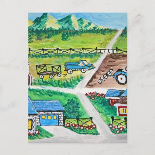農場風景画 ポストカード (正面)