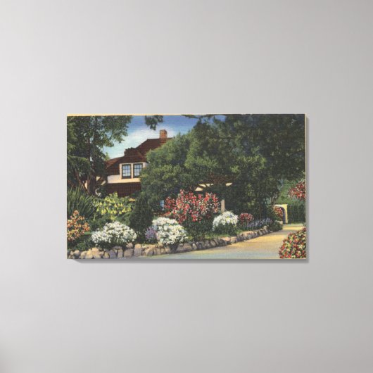 「農場」のビュー、キャロル・ロンバードの家 キャンバスプリント (正面)