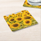 農場 |ひまわり畑 スクエアペーパーコースター (アングル)