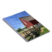 農場 |アメリカ国旗を持つ赤い納屋 ノートブック (右側)