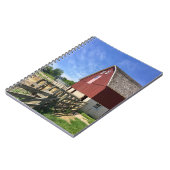 農場 |アメリカ国旗を持つ赤い納屋 ノートブック (左側)