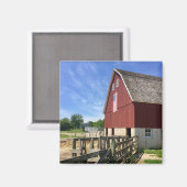 農場 |アメリカ国旗を持つ赤い納屋 マグネット (正面/裏面)