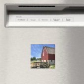 農場 |アメリカ国旗を持つ赤い納屋 マグネット (インサイチュ (食洗機))