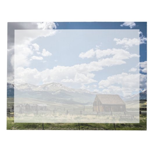 農場 |コロラド山脈の下の農場 ノートパッド (正面)