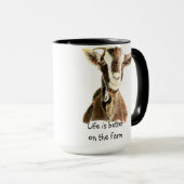農場、ヤギ、動物、農場のおもしろい マグカップ (正面右)