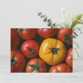 農場 |光沢のある赤と黄色のトマト サンキューカード (スタンド正面)