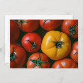 農場 |光沢のある赤と黄色のトマト サンキューカード (正面/裏面)