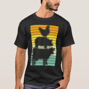 農場 動物 ニワトリ 豚 牛 Tシャツ