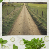 農場 |英語のカントリーサイドダートロード キッチンタオル (折り畳み)