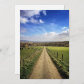 農場 |英語のカントリーサイドダートロード サンキューカード (正面/裏面)