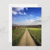 農場 |英語のカントリーサイドダートロード ポストカード (正面/裏面)
