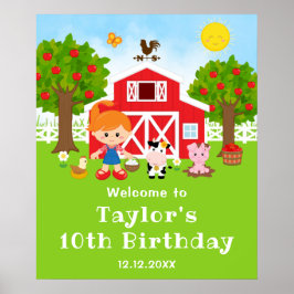 農場 赤い納屋 赤毛の少女 誕生日おめでとう ポスター
