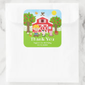 農場 赤い誕生日 金髪の少年 ありがとう スクエアシール (バッグ)