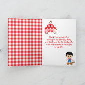 農場 赤い誕生日 黒髪の少年 サンキューカード (内部)