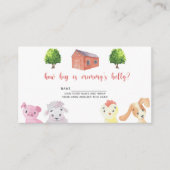 農場 – 赤ちゃんシャワーどのように大きいママの腹 エンクロージャーカード (正面)